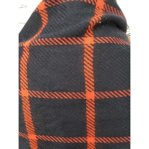 Merona Red Navy Blue Checkered Plaid Winter Blanket Scarf - Picture 3 of 10